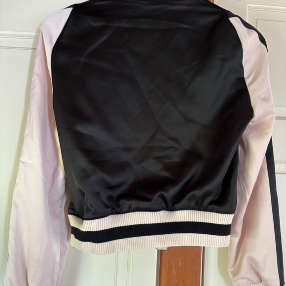 Maje satin bomber jacket with appliqué size 36 FR - Picture 3 of 13